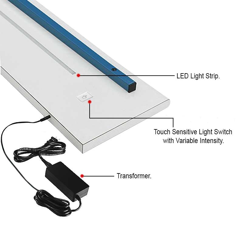 Integrated Undershelf LED Light System for All-Spec Heavy Duty Benches, 55" Long (72" Shelf Required)